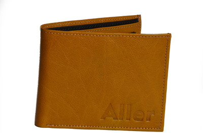 

aller Men Gold Genuine Leather Wallet(5 Card Slots)