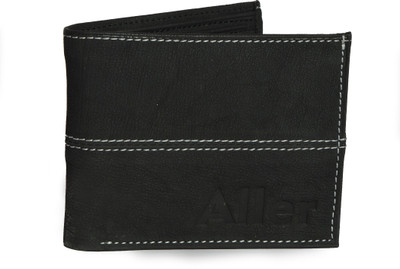 

aller Men Black Genuine Leather Wallet(8 Card Slots)
