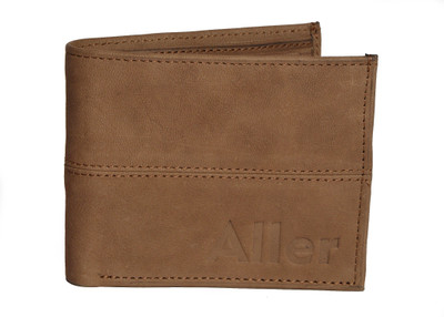 

aller Men Brown Genuine Leather Wallet(9 Card Slots)
