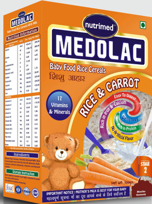 

Nutrimed Medolac Baby Food (8 Months Onwards) Carrot Cereal(300 g, Upto 12 Months)