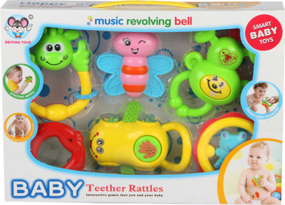 Offspring Baby Multicolor Musical Teether Rattle(Multicolor)