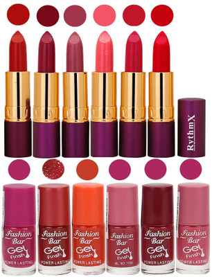 

Rythmx Lipstick and Nail Polish Combo Pack of 12(Set of 12)