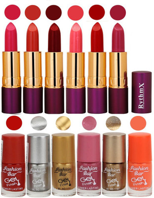 

Rythmx Lipstick and Nail Polish Combo Pack of 12(Set of 12)