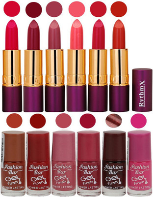 

Rythmx Lipstick and Nail Polish Combo Pack of 12(Set of 12)