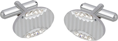 Shining Jewel Brass Cufflink(Silver)