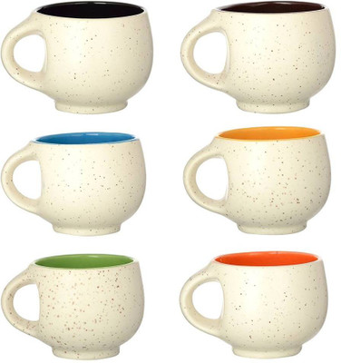 

La Lady Store Marble Pari Matt Finish Multicolor Tea/Coffee Ceramic(Multicolor, Pack of 6)