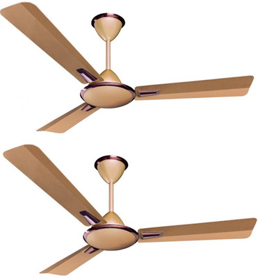 

Crompton Aura Prime Anti Dust pack of 2 3 Blade Ceiling Fan(Briken effect, Pack Of 2), Gold