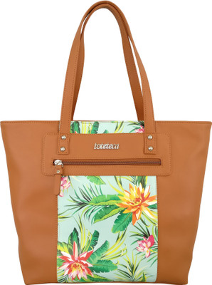 

Toteteca Bag Works Shoulder Bag(Tan, Green), Green;tan