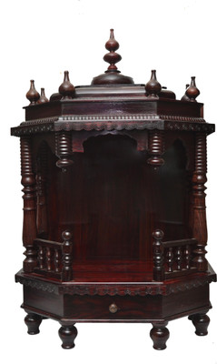 

Pavitra Ghar 21" x 13" x 33" Sheesham wood Mandir Wooden Home Temple(Height: 54 cm)