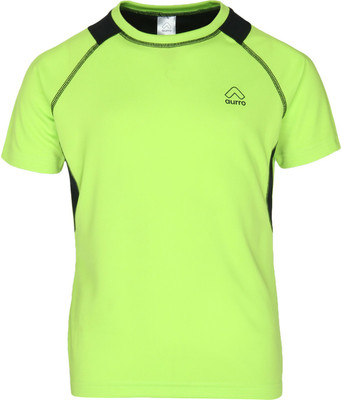 

Aurro Boys Solid Polyester T Shirt(Green, Pack of 1