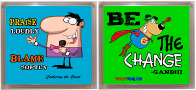 

Thoughtroad PRAISE BLAME BE THE CHANGE Fridge Magnet Pack of 2