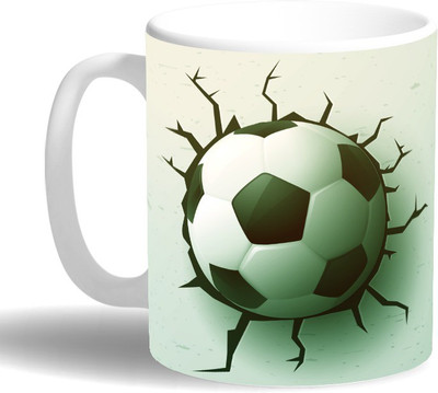 

PRINT OPERA Football Ceramic Mug(330 ml), Multicolor
