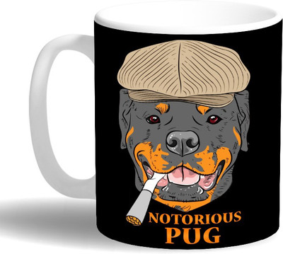 

PRINT OPERA Notorious Pug Ceramic Mug(330 ml), Multicolor