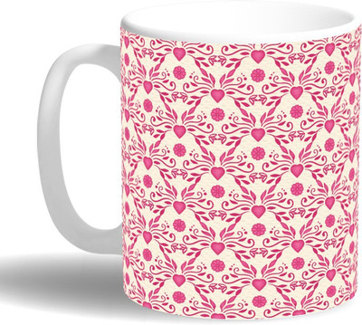 

PRINT OPERA Pink designs Ceramic Mug(330 ml), Multicolor