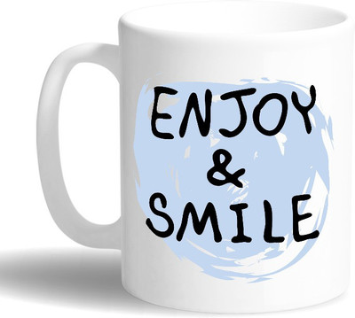 

PRINT OPERA Enjoy And Smile Ceramic Mug(330 ml), Multicolor