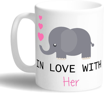 

PRINT OPERA Love With Her Ceramic Mug(330 ml), Multicolor