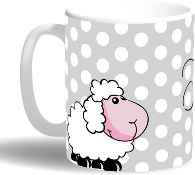 

PRINT OPERA So Cute Sheep Ceramic Mug(330 ml), Multicolor