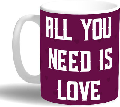 

PRINT OPERA All You Need is Love Ceramic Mug(330 ml), Multicolor