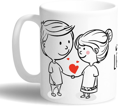 

PRINT OPERA Love Couple Ceramic Mug(330 ml), Multicolor