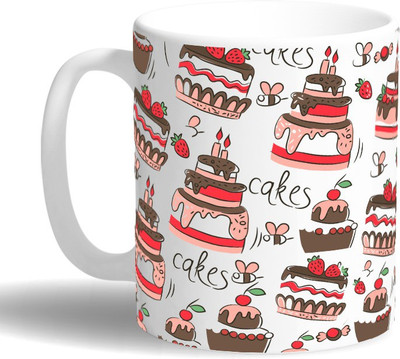 

PRINT OPERA Cakes Ceramic Mug(330 ml), Multicolor