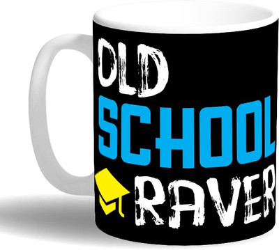 PRINT OPERA Old School Raver Ceramic Mug(330 ml), Multicolor