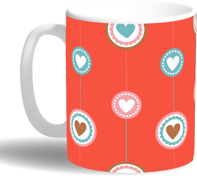 

PRINT OPERA Heart Ballons Ceramic Mug(330 ml), Multicolor