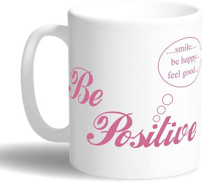

PRINT OPERA Be Positive Ceramic Mug(330 ml), Multicolor