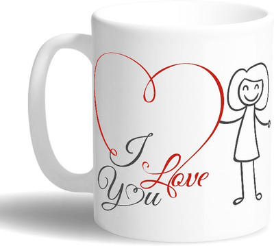 

PRINT OPERA Love You Ceramic Mug(330 ml), Multicolor