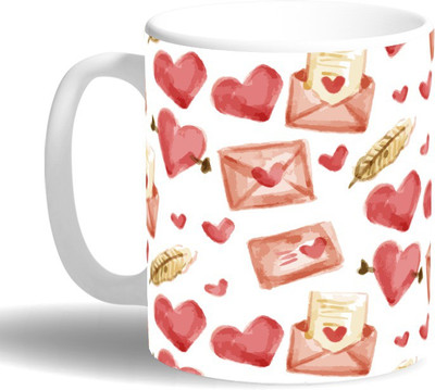 PRINT OPERA Love Letters Ceramic Mug(330 ml), Multicolor