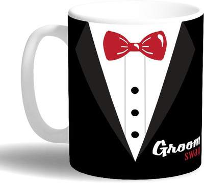 

PRINT OPERA Groom Swag Ceramic Mug(330 ml), Multicolor
