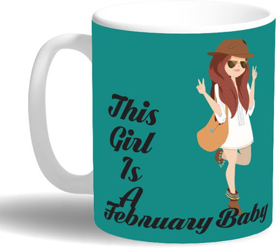 

PRINT OPERA February Baby Girl Ceramic Mug(330 ml), Multicolor