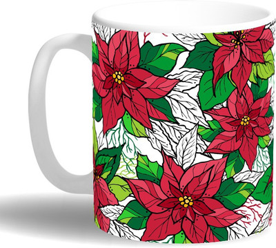 

PRINT OPERA Flowers Painting Ceramic Mug(330 ml), Multicolor