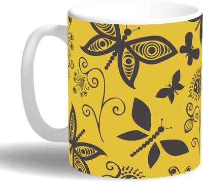 

PRINT OPERA Butterfly Ceramic Mug(330 ml), Multicolor