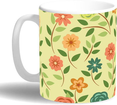 

PRINT OPERA Green design Ceramic Mug(330 ml), Multicolor