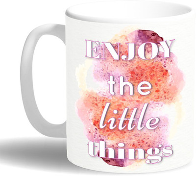

PRINT OPERA Enjoy Things Ceramic Mug(330 ml), Multicolor