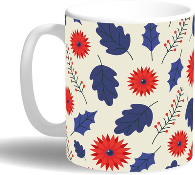 PRINT OPERA Leaves Ceramic Mug(330 ml), Multicolor