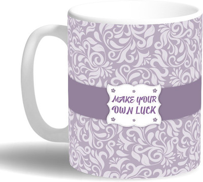 

PRINT OPERA Make Luck Ceramic Mug(330 ml), Multicolor