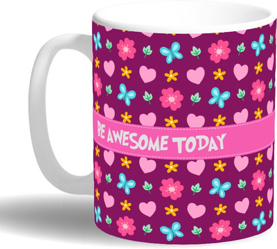 

PRINT OPERA Be Awesome Ceramic Mug(330 ml), Multicolor