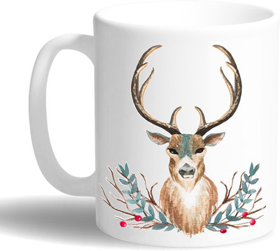 

PRINT OPERA Deer Ceramic Mug(330 ml), Multicolor