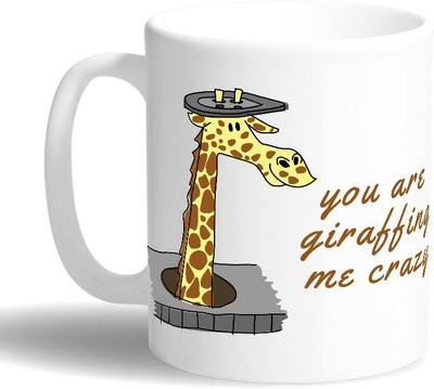 

PRINT OPERA Giraffe Ceramic Mug(330 ml), Multicolor