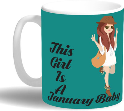 

PRINT OPERA January Baby Girl Ceramic Mug(330 ml), Multicolor