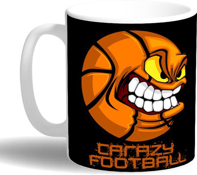 

PRINT OPERA Carazy Football Ceramic Mug(330 ml), Multicolor