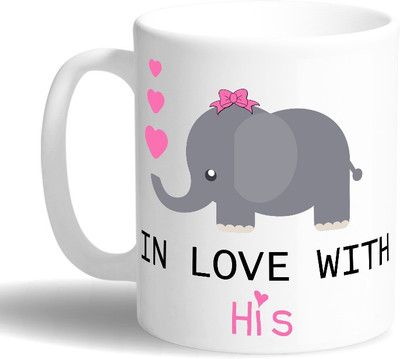 PRINT OPERA Love With His Ceramic Mug(330 ml), Multicolor
