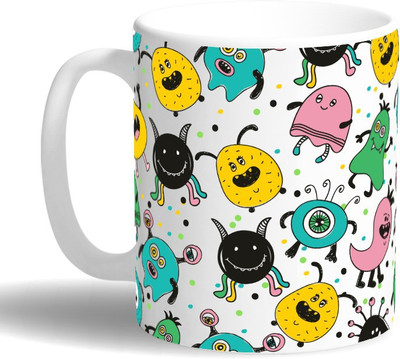 PRINT OPERA Cartoons Ceramic Mug(330 ml), Multicolor