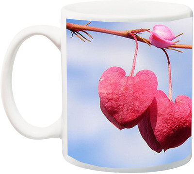 

ME&YOU Beautiful Special color pink Rose 3D Printed Ceramic Mug(325 ml), Multicolor