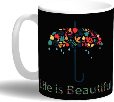 

PRINT OPERA Beautiful Life Ceramic Mug(330 ml), Multicolor