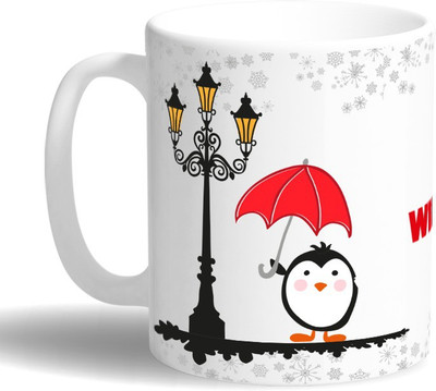 

PRINT OPERA Winter Greetings Ceramic Mug(330 ml), Multicolor