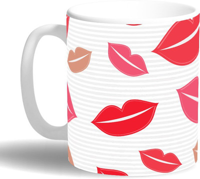 

PRINT OPERA Lips Ceramic Mug(330 ml), Multicolor