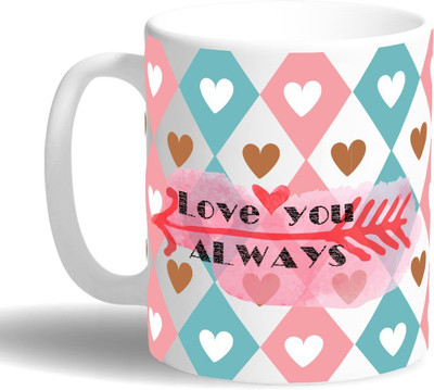 

PRINT OPERA Love You Always Ceramic Mug(330 ml), Multicolor