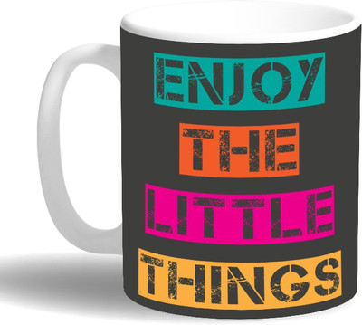 PRINT OPERA Enjoy the little things Ceramic Mug(330 ml), Multicolor